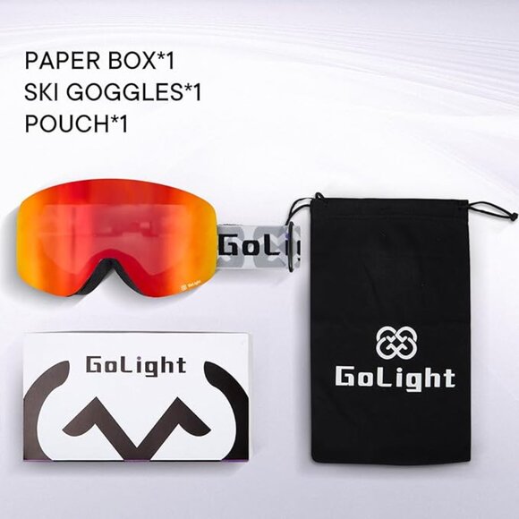 OTG Ski Orange Goggles 100% UV Protection Anti Fog - Picture 5 of 6